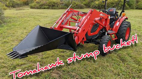 tomahawk 84 inch skid steer bucket|tomahawk stump bucket review.